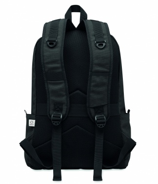 Logo trade advertising product photo of: A 15-inch laptop backpack made of recycled pre-consumer cotton with customizable printing