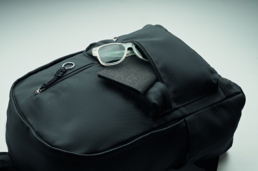 Logo trade business gifts image of: A 15-inch laptop backpack made of recycled pre-consumer cotton with customizable printing