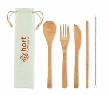 Logotrade corporate gift picture of: Bamboo cutlery with straw