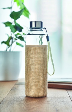 Logo trade promotional gifts picture of: Glass bottle in pouch 500ml