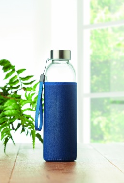 Logo trade promotional products image of: Glass bottle in pouch 500 ml