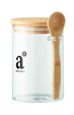 Logotrade promotional giveaways photo of: Glass jar with spoon 600 ml