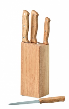 Logo trade promotional gifts picture of: 5 piece knife set in base