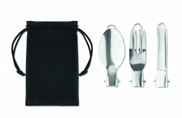 Logo trade corporate gifts image of: 3-piece camping cutlery set