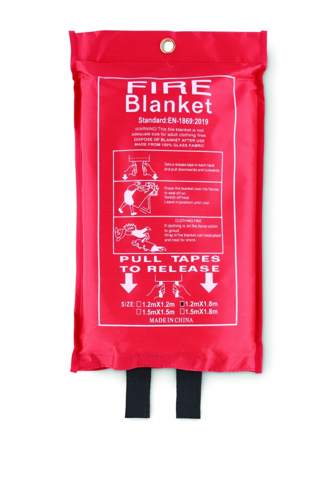 Logo trade corporate gifts image of: Fire blanket in pouch 120x180