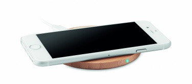 Logotrade promotional gift picture of: Wireless charger bamboo 10W RUNDO +