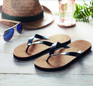 Logo trade promotional products image of: Cork beach slippers L