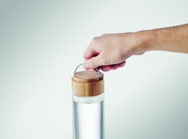 Logo trade advertising product photo of: Glass bottle 500ml bamboo lid