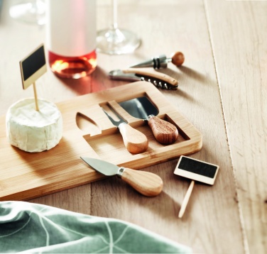 Logo trade promotional item photo of: Bamboo Cheese board set Leipzig