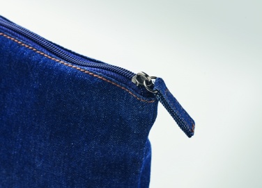 Logo trade corporate gifts image of: Recycled denim cosmetic pouch