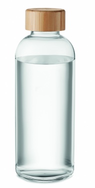 Logo trade corporate gifts picture of: Glass bottle 650ml bamboo lid