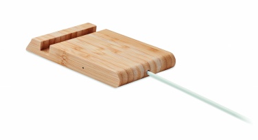 Logo trade promotional items image of: Bamboo wireless charger  10W ODOS
