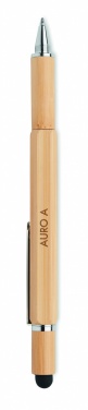 Logo trade corporate gifts image of: Spirit level pen in bamboo