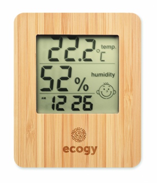 Logo trade promotional product photo of: Bamboo weather station
