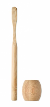 Logotrade promotional gifts photo of: Bamboo tooth brush with stand