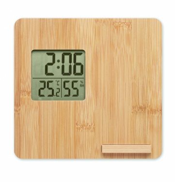 Logotrade promotional gifts photo of: Bamboo weather station 10W