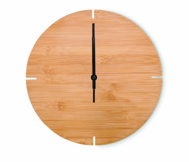 Logo trade promotional giveaways image of: Round shape bamboo wall clock
