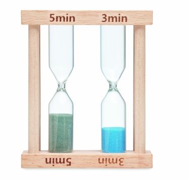Logotrade corporate gift image of: Set of 2 wooden sand timers