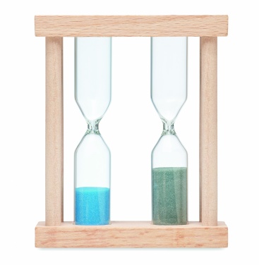 Logo trade promotional products image of: Set of 2 wooden sand timers