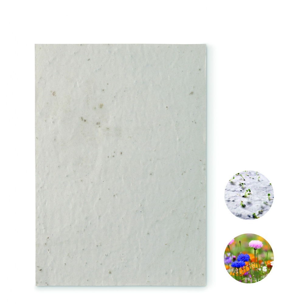 Logo trade business gifts image of: A5 wildflower seed paper sheet