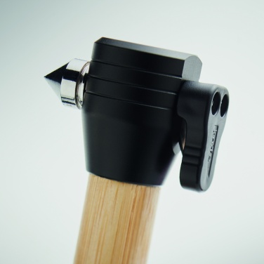 Logotrade promotional merchandise picture of: 3-in-1 bamboo flashlight with an emergency hammer and seatbelt cutter