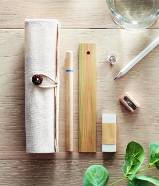 Logotrade promotional item picture of: Stationary set in cotton pouch