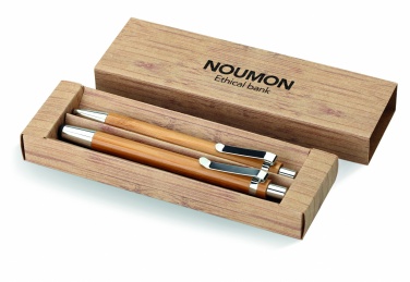 Logotrade promotional gift picture of: Bamboo pen and pencil set