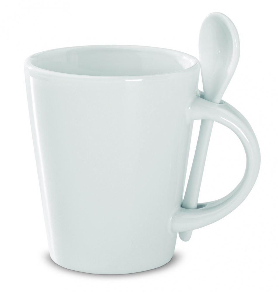 Logo trade business gifts image of: Sublimation mug with spoon