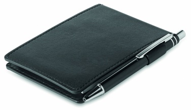 Logo trade promotional merchandise photo of: A7 notepad in PU pouch w/pen