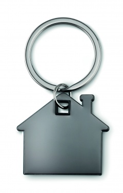 Logo trade promotional product photo of: House shape plastic key ring Rezekne