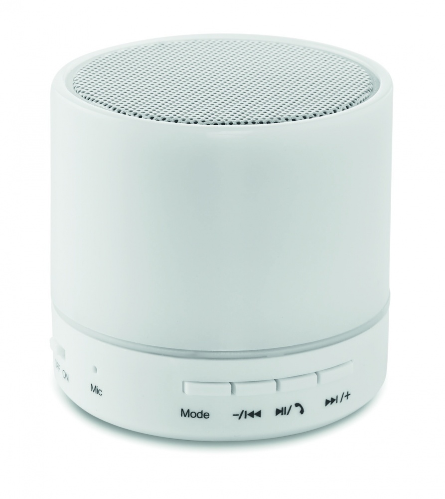 Logo trade advertising products picture of: Round wireless speaker LED