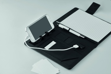 Logo trade promotional merchandise photo of: A5 folder with power bank