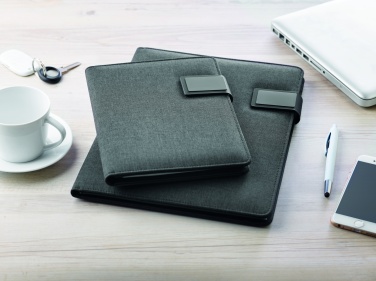 Logo trade promotional merchandise picture of: A4 folder with power bank