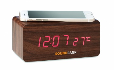 Logo trade promotional items picture of: LED clock/5W wireless charger