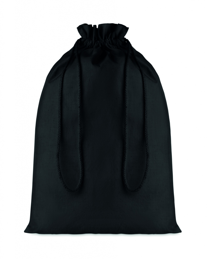 Logotrade promotional item picture of: Large Cotton draw cord bag black