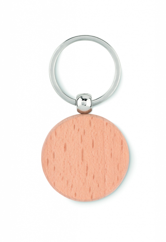 Logo trade business gifts image of: Round wooden key ring Saldus