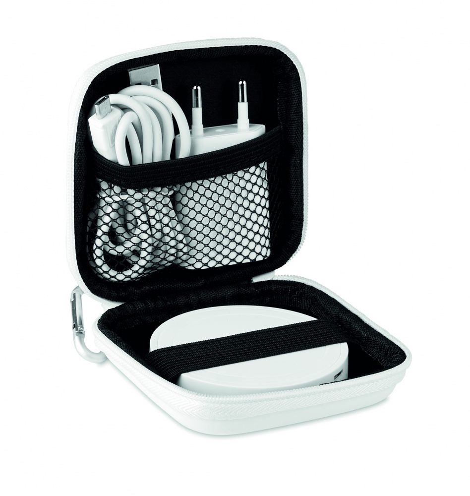 Logo trade promotional giveaway photo of: Wireless charger travel set