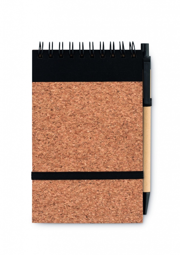 Logo trade promotional giveaway photo of: A6 Cork notepad with pen