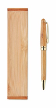 Logotrade promotional gift picture of: Bamboo twist-action ballpoint pen in a box