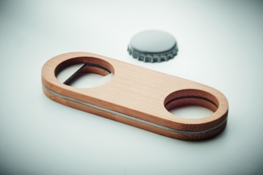 Logo trade promotional products image of: Oval Bamboo bottle opener VALBAMPER