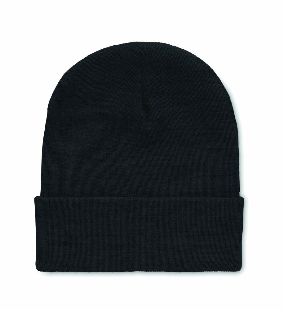 Logo trade promotional giveaways picture of: Beanie in RPET with cuff