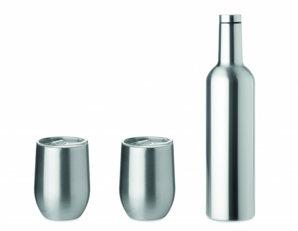 Logo trade promotional giveaway photo of: Double walled bottle & mug set