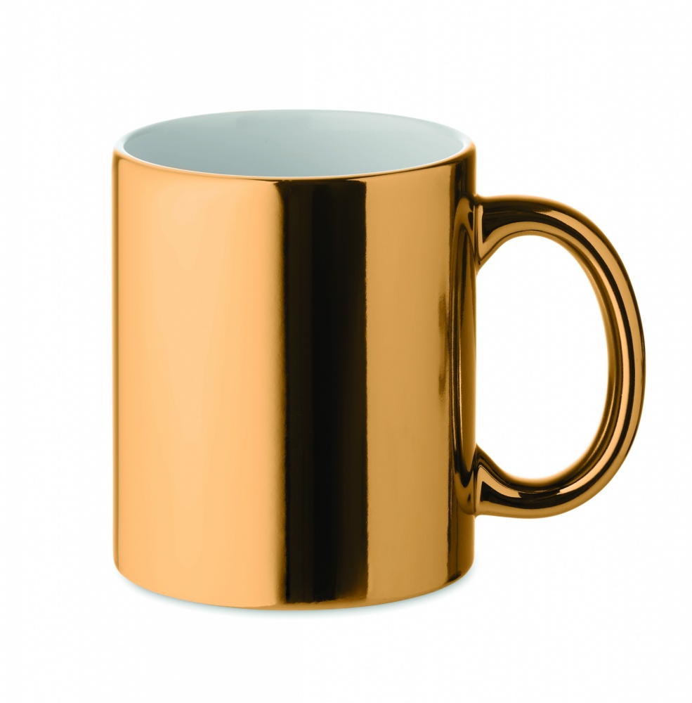 Logo trade business gifts image of: Ceramic mug metallic 300 ml