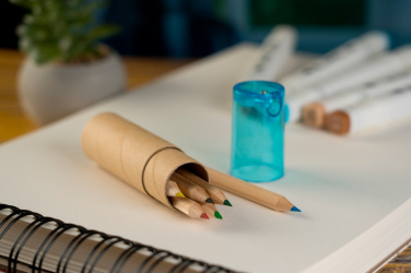 Logo trade business gifts image of: Wooden crayons BECKY