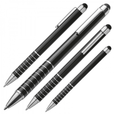 Logo trade business gifts image of: Metal ballpen with touch pen LUEBO