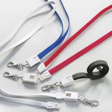 Logo trade promotional gift photo of: Lanyard with usb cable LE PORT