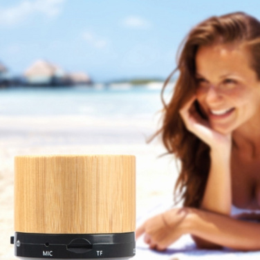 Logo trade promotional merchandise image of: Bamboo bluetooth speaker FLEEDWOOD