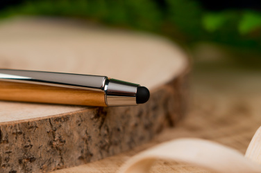 Logo trade promotional item photo of: Wooden ballpen with touch function ERFURT