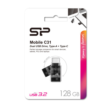Logo trade business gifts image of: Pendrive USB/type - C Silicon Power Mobile C31 3.0 OTG