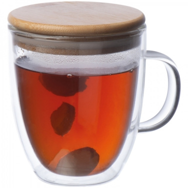 Logotrade promotional gift image of: Double-walled glass cup GERTHE 350 ml